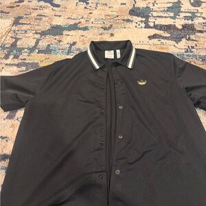 Tyshawn Adidas Black Mesh/ Jersey Polo Styled Shirt